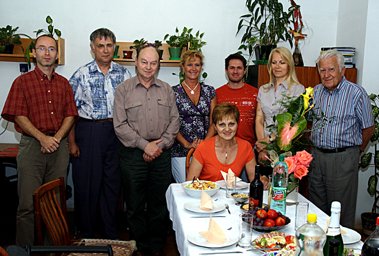  Birthday party (19.6.2009). From left: Igor Strhárský, Marián Slivka, Karel Kudela, Viera Štrbinová, Anna Tomičová, Pavol Bobík, Jana Štetiarová, Jozef Rojko.