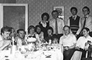  Birthday party 1984 (Jozef 50). From left: Ján Matišin, Laco Just, Milan Stehlík, Anna Tomičová, Peter Lacko, Eva Filčáková, Jana Semanová, Jozef Rojko, Karel Kudela, Marián Slivka, Ivan Kimák, Ján Pavlisko.