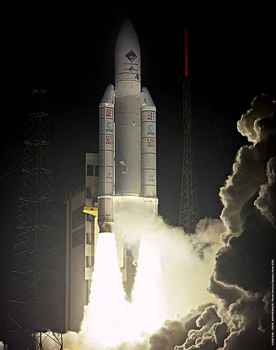 Fire !!! Rosetta was launched for its long journey on 02-March-2004 at 07:17 UTC from spaceport Kourou in French Guiana.