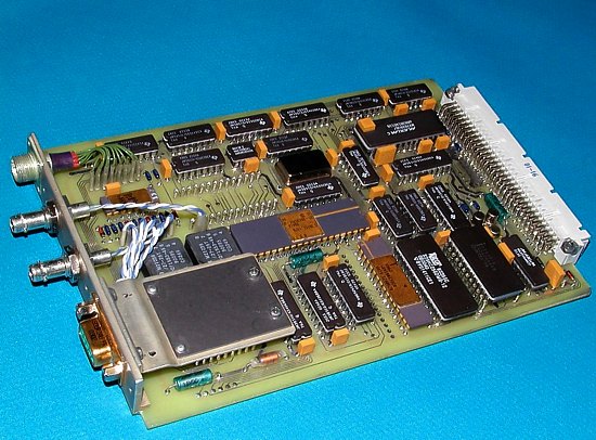  Data Processin Unit pc-board. The MIL-STD-1553B hybrid interface is protected against the space radiation by a tantalum shield.