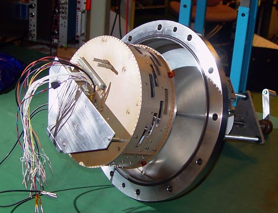  Calibration with an energetic neutral atom beam at Manne Siegbahn Laboratory, Stockholm, Sweden. Installation of the sensor head on a high-vacuum manipulator.