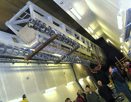 The launching rail system is erected by a hydraulic actuator. The standard launch elevation angle is about 85.