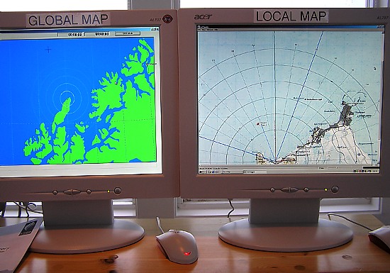 Electronic maps at Launch control center.